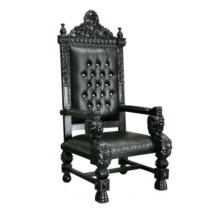 Throne Chair Lion King Black Painted