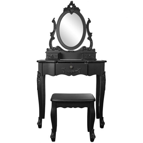 Small French Dressing Table Noir